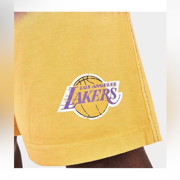 Men’s Mitchell and Ness Lakers Yellow and Purple Ombré Shorts, NWT, Size L - Picture 4 of 5